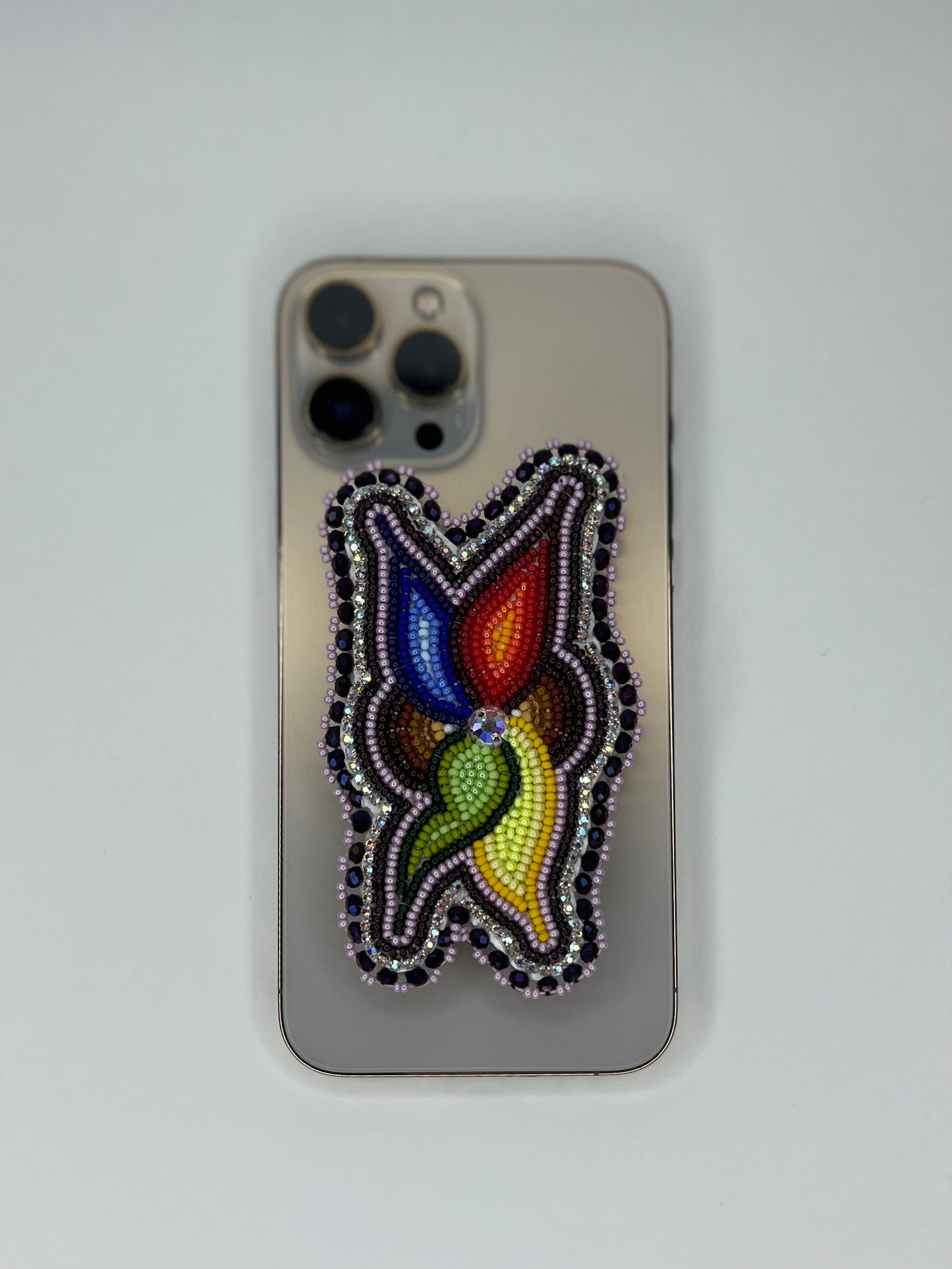 Purple Beaded Pop-socket